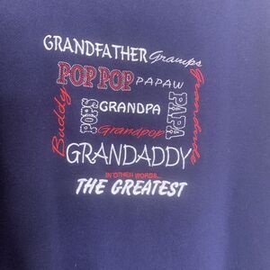 M&C Sports Sweatshirt Mens XL Blue Pullover Grandpa Embroidered Grandfather Papa